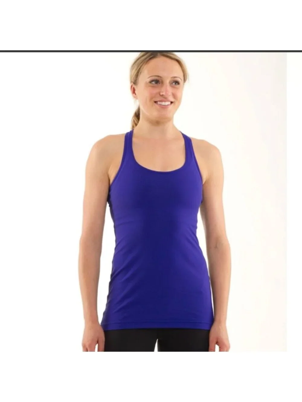 Lululemon Cool Racerback *Bonded reversible Pigment Blue / Black stripe